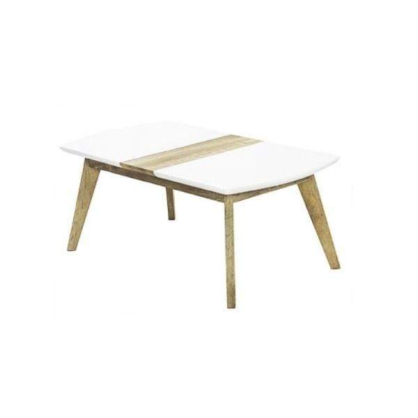 Masuta Cafea Alba MDF Lemn Natur Picioare Lemn Natural BUC11 Sunny Garden