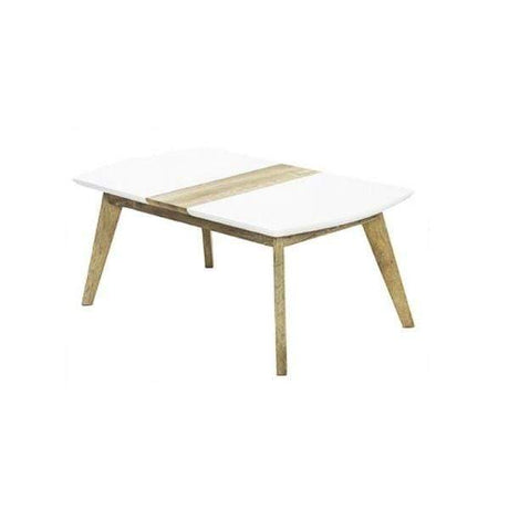 Masuta Cafea Alba MDF Lemn Natur Picioare Lemn Natural BUC11 Sunny Garden