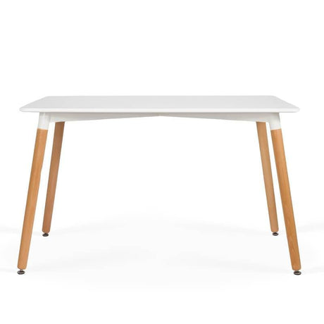 Masa bucatarie blat alb cadru lemn natur BUC082 Family Fun