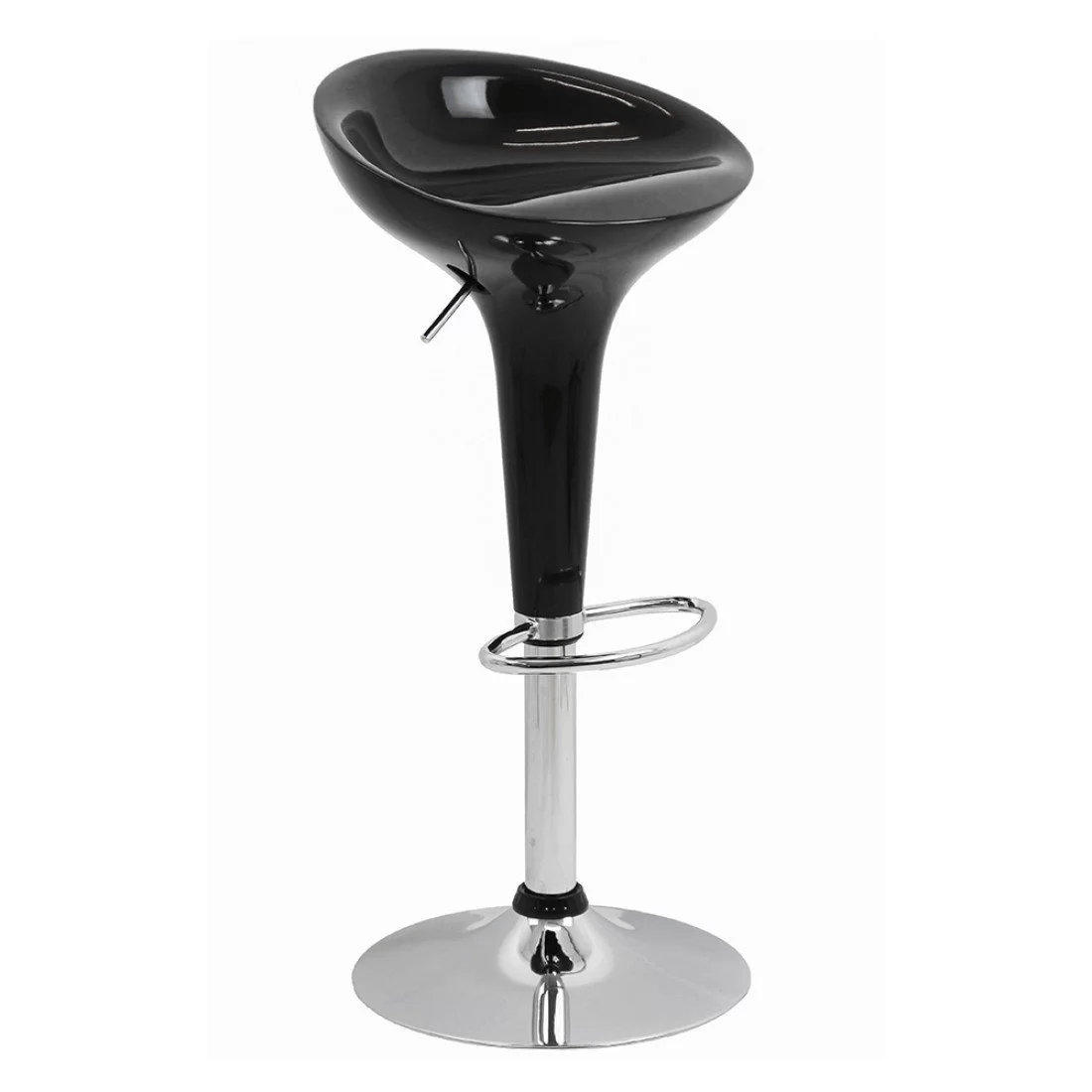 Scaun bar abs picior cromat ajustabil baza rotunda ABS101 Sparkling Fun NEGRU