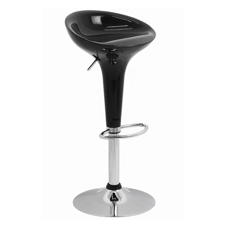 Scaun bar abs picior cromat ajustabil baza rotunda ABS101 Sparkling Fun NEGRU