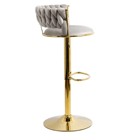 Scaun bar catifea cadru auriu ajustabil ABS118 Cloudberry