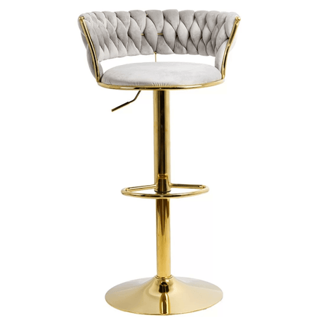 Scaun bar catifea cadru auriu ajustabil ABS118 Cloudberry
