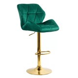 Scaun bar catifea cadru auriu reglabil ABS148 Diamond Ray VERDE INCHIS