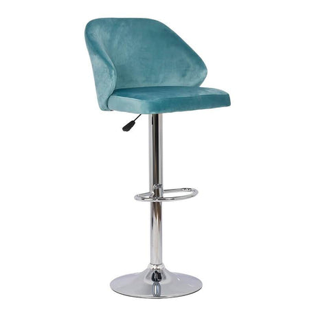 Scaun bar catifea cadru cromat ajustabil ABS129 Midnight Jazz TURCOAZ