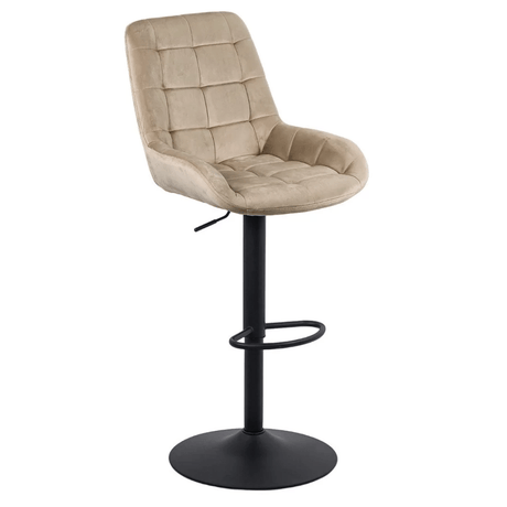 Scaun bar catifea cadru negru reglabil ABS145 Uptown BEJ