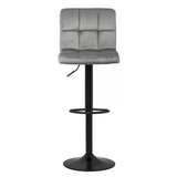 Scaun bar catifea cadru negru reglabil ABS191B London Bliss
