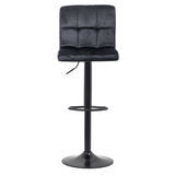 Scaun bar catifea cadru negru reglabil ABS191B London Bliss