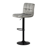Scaun bar catifea cadru negru reglabil ABS191B London Bliss
