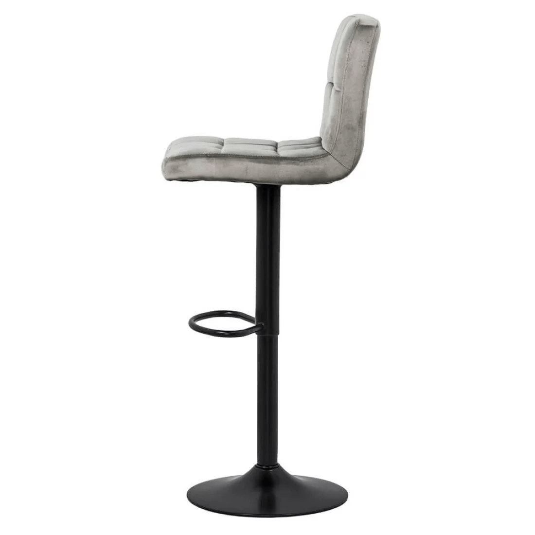 Scaun bar catifea cadru negru reglabil ABS191B London Bliss