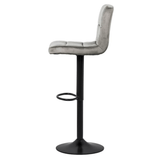 Scaun bar catifea cadru negru reglabil ABS191B London Bliss