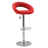 Scaun bar piele cadru cromat ajustabil ABS151 Chique ROSU