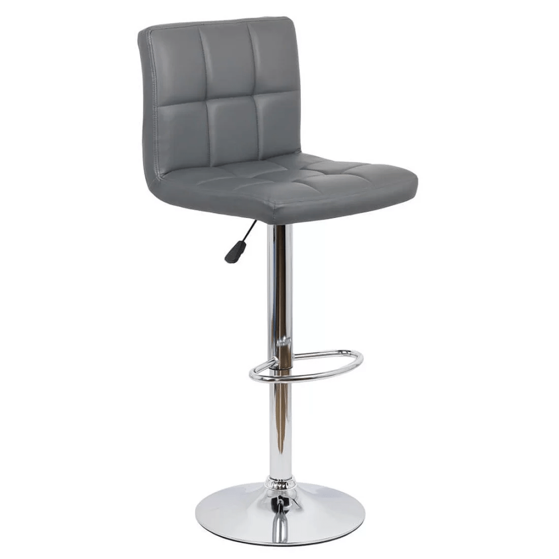 Scaun bar piele cadru cromat ajustabil ABS191 Square Shots GRI INCHIS