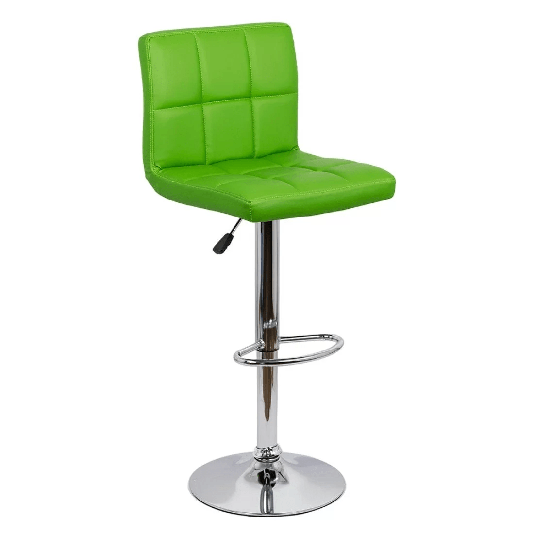 Scaun bar piele cadru cromat ajustabil ABS191 Square Shots VERDE DESCHIS