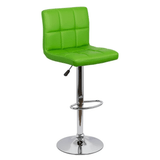 Scaun bar piele cadru cromat ajustabil ABS191 Square Shots VERDE DESCHIS