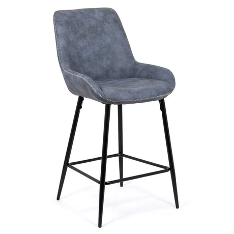 Scaun bar piele cadru metalic negru ABS146 City Lights ALBASTRU