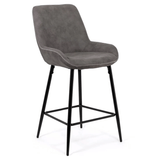 Scaun bar piele cadru metalic negru ABS146 City Lights GRI INCHIS