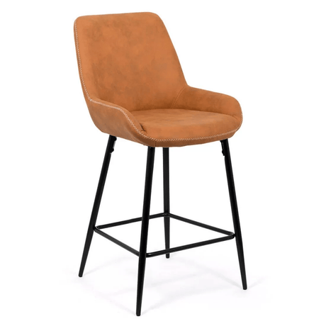 Scaun bar piele cadru metalic negru ABS146 City Lights MARO DESCHIS