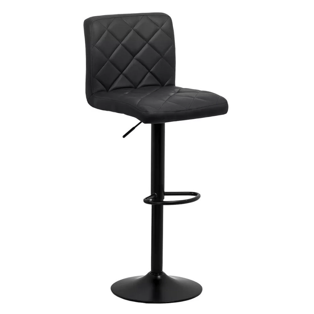 Scaun bar piele cadru negru ajustabil ABS147 Orlando NEGRU