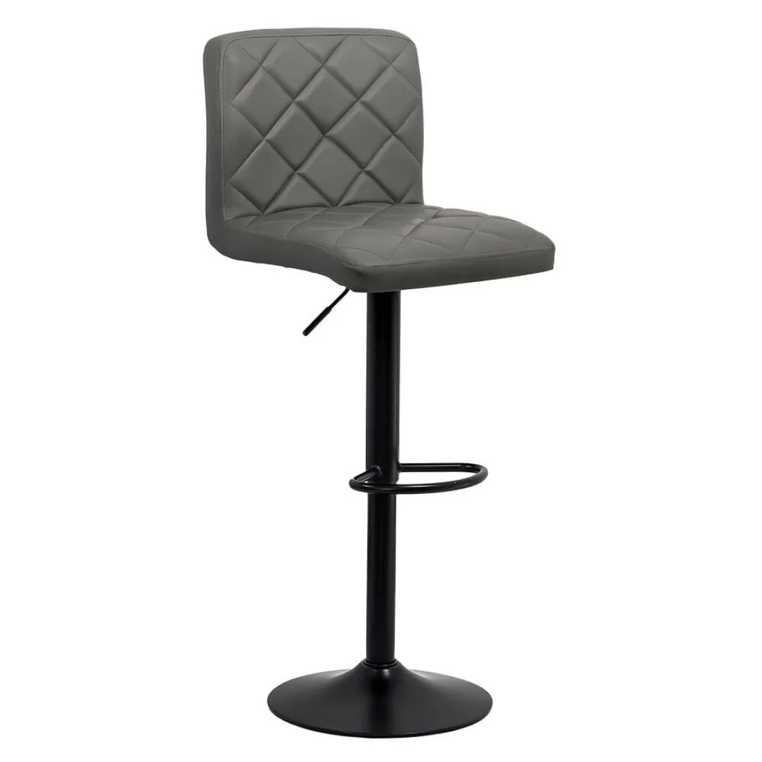 Scaun bar piele cadru negru ajustabil ABS147 Orlando GRI INCHIS