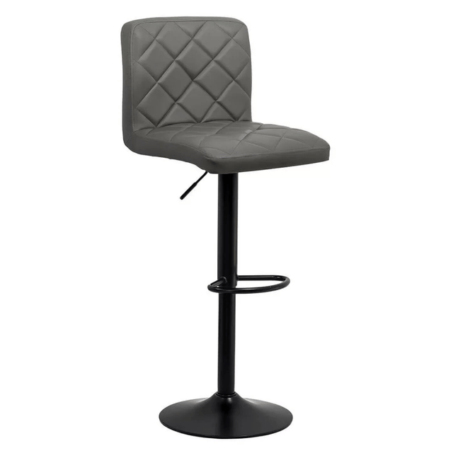 Scaun bar piele cadru negru ajustabil ABS147 Orlando GRI INCHIS