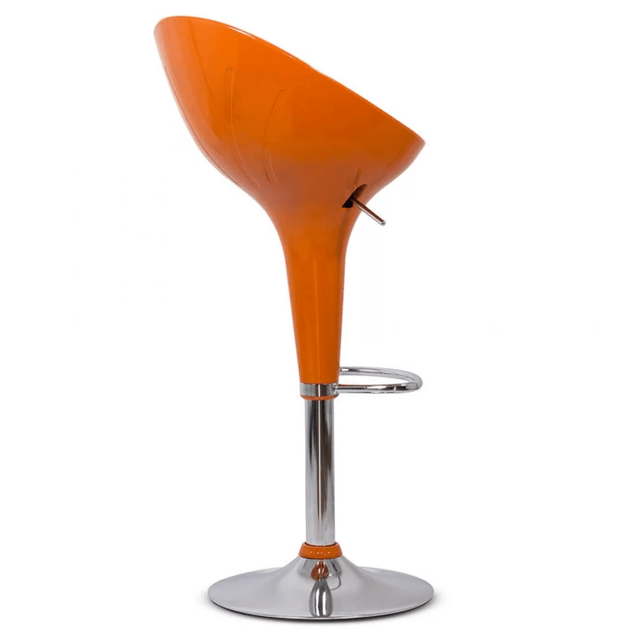 Scaun bar portocaliu plastic abs cadru cromat fix ABS105 Glossy Joy