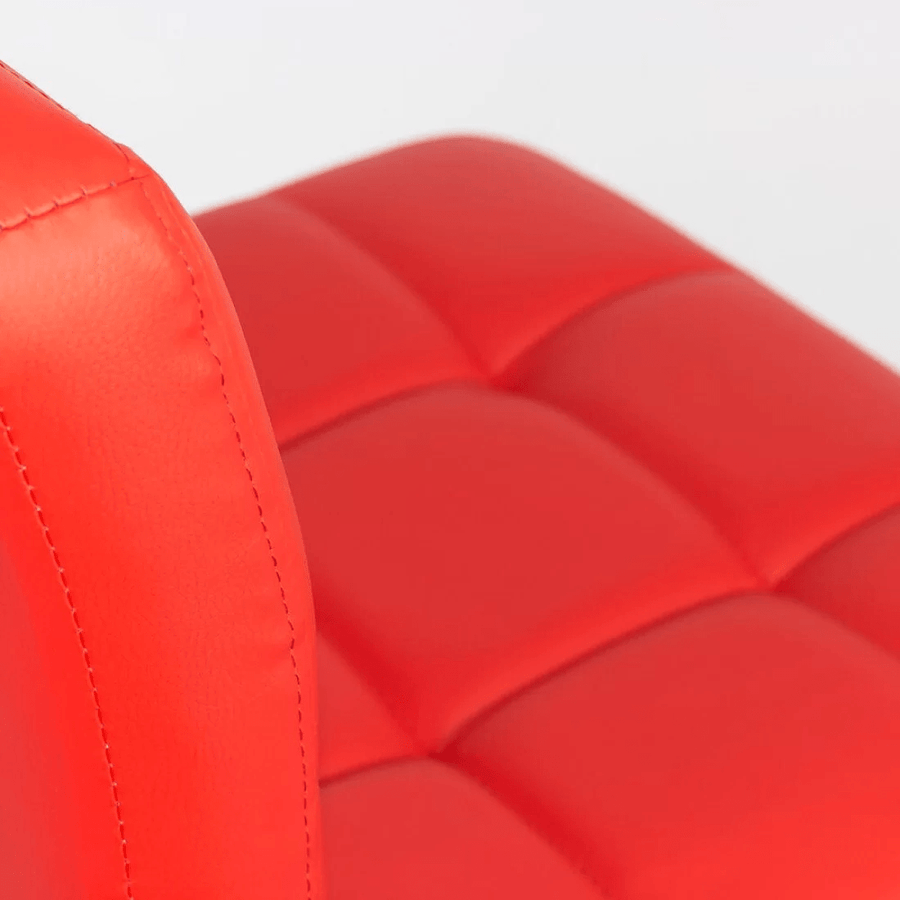 Scaun bar rosu piele cadru cromat rotativ ABS191 Square Shots
