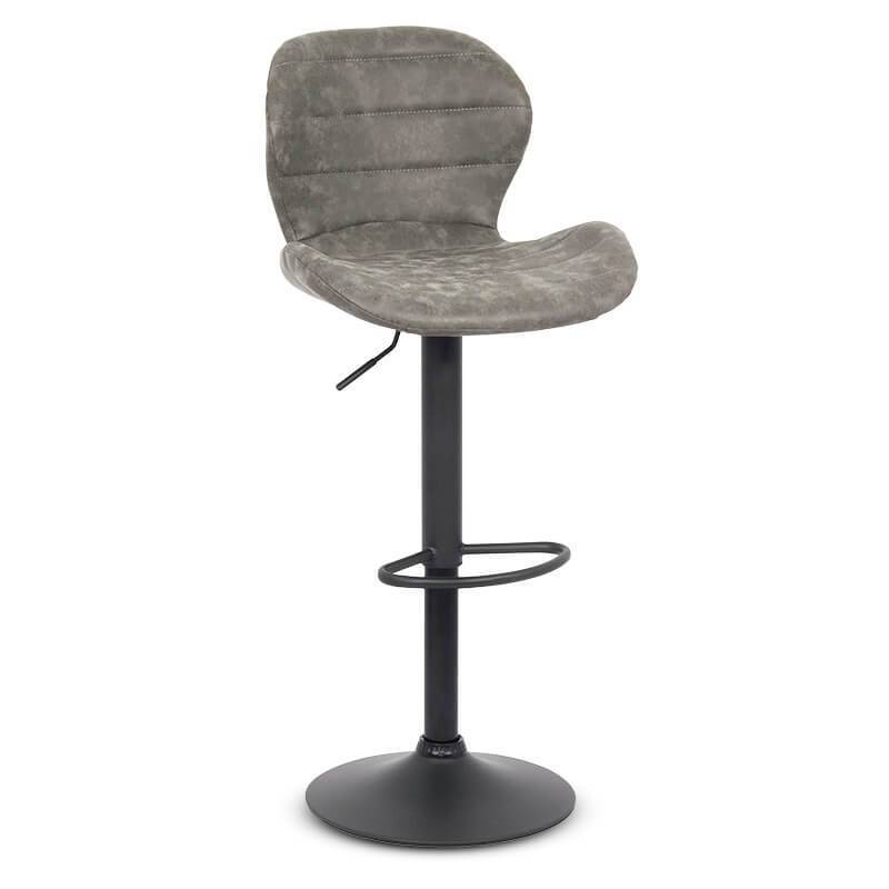 Scaun bar velur cadru negru reglabil ABS144 Stone GRI INCHIS