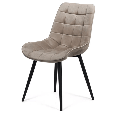 Scaun bej catifea cadru metalic negru BUC206 Cote D'Azur