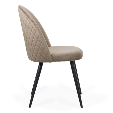Scaun bej catifea cadru metalic negru BUC207 Retreat