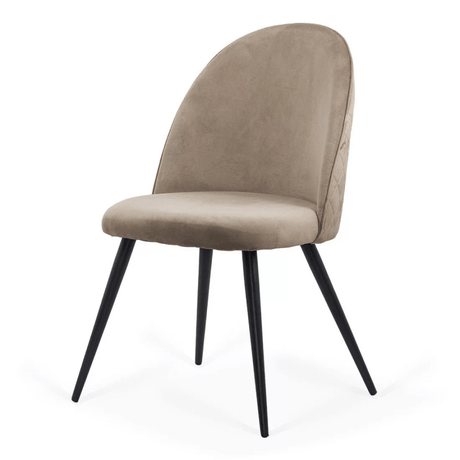 Scaun bej catifea cadru metalic negru BUC207 Retreat