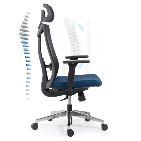 Scaun birou albastru negru stofa OFFSYYT9501 Confortlogic