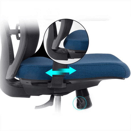 Scaun birou albastru negru stofa OFFSYYT9501 Confortlogic