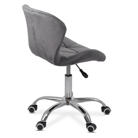 Scaun birou catifea cusaturi diamant cadru cromat OFF334 Classy