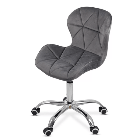Scaun birou catifea cusaturi diamant cadru cromat OFF334 Classy