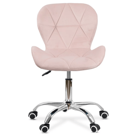 Scaun birou catifea cusaturi diamant cadru cromat OFF334 Classy