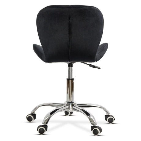 Scaun birou catifea cusaturi diamant cadru cromat OFF334 Classy