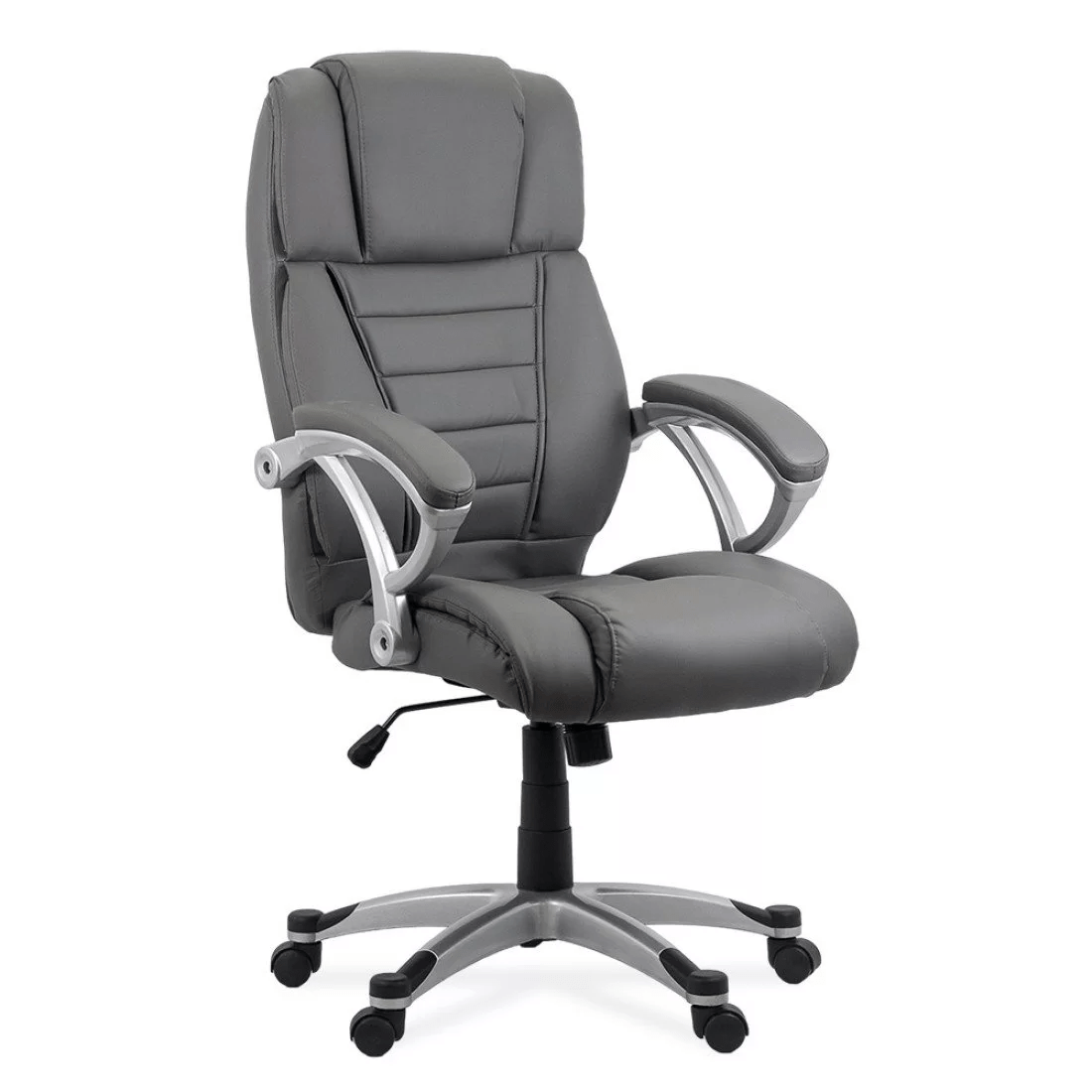 Scaun birou ergonomic piele gri OFF223 Onyx Ash