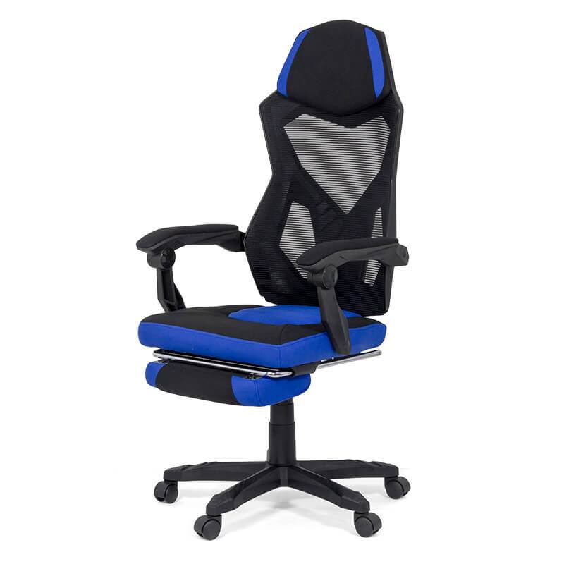Scaun birou gaming negru albastru extensibil reclinabil OFF304 Raptor