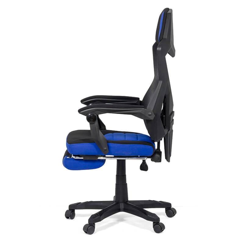 Scaun birou gaming negru albastru extensibil reclinabil OFF304 Raptor