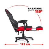 Scaun birou gaming negru rosu extensibil reclinabil OFF304 Raptor