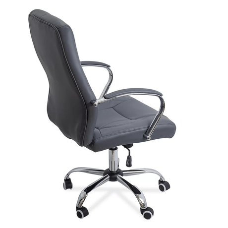 Scaun birou piele cadru cromat mecanism balans OFF331 Business Casual