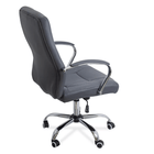 Scaun birou gri piele cadru cromat ajustabil mecanism balans OFF331 Business Casual