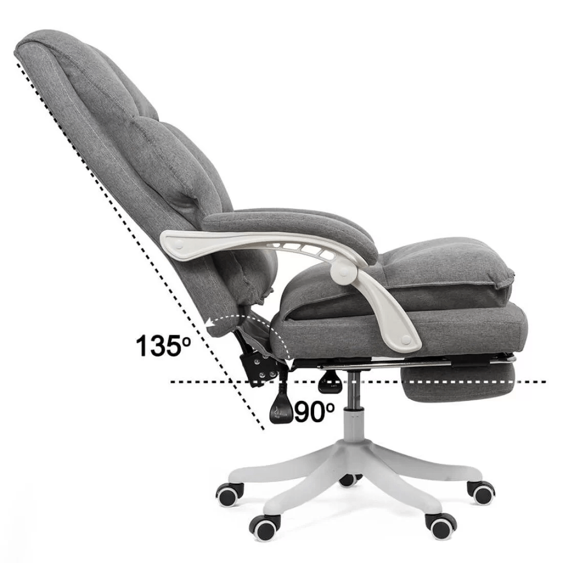 Scaun birou gri stofa extensibil stofa OFF426 Organix