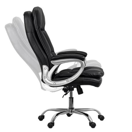 Scaun birou negru piele multiblock 200 kg OFF799 Cargo
