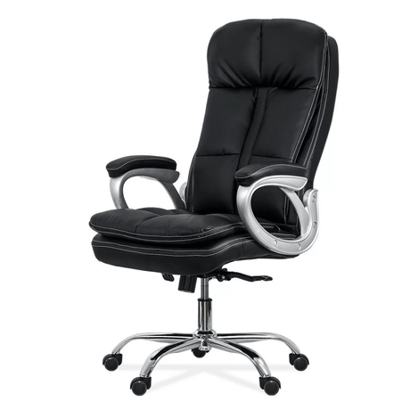 Scaun birou negru piele multiblock 200 kg OFF799 Cargo