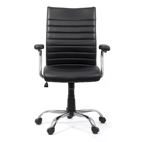 Scaun birou negru piele slim confortplus OFF338 Vicini