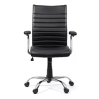 Scaun birou negru piele slim confortplus OFF338 Vicini