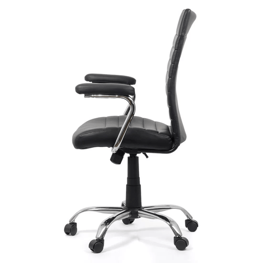 Scaun birou negru piele slim confortplus OFF338 Vicini