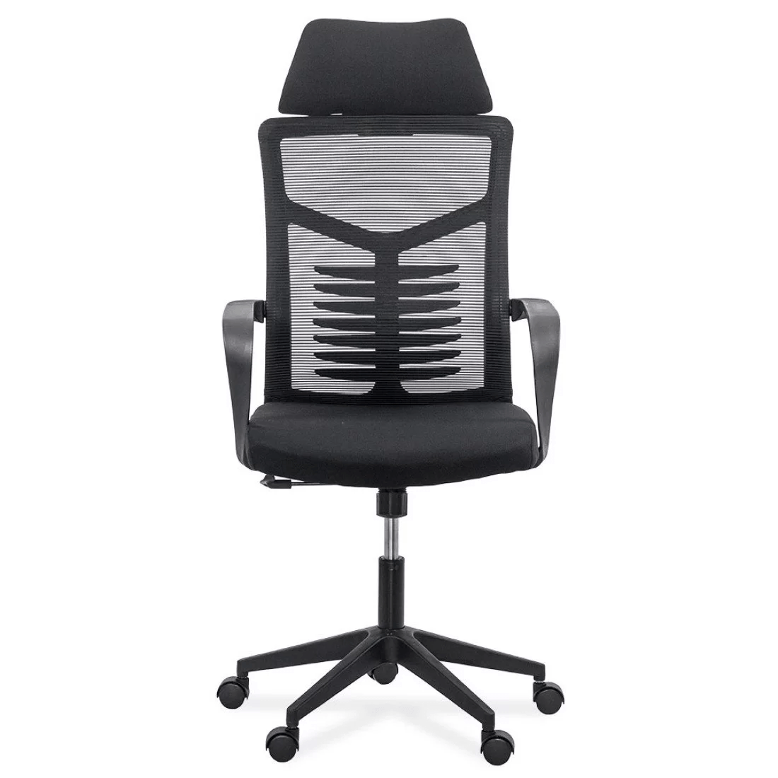 Scaun birou negru stofa buretata suport lombar fix OFF717 Palm